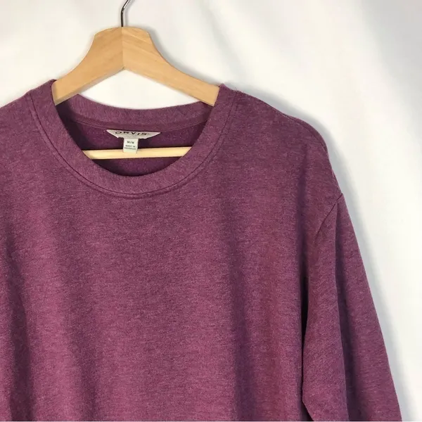 Orvis‎ Purple Fleece Lined Pullover Crewneck Sweatshirt M - Image 4