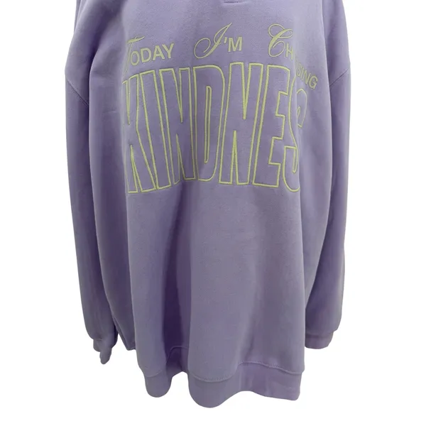 Mayfair Group Choose Kindness Quarter Zip Oversized Lavender‎ Sweatshirt XXL - Image 5