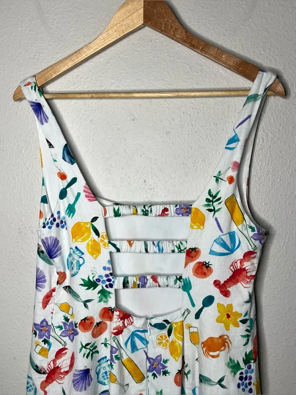 Show Me Your Mumu Steph Mini Dress in Italian Picnic Linen Euro Summer - Image 6