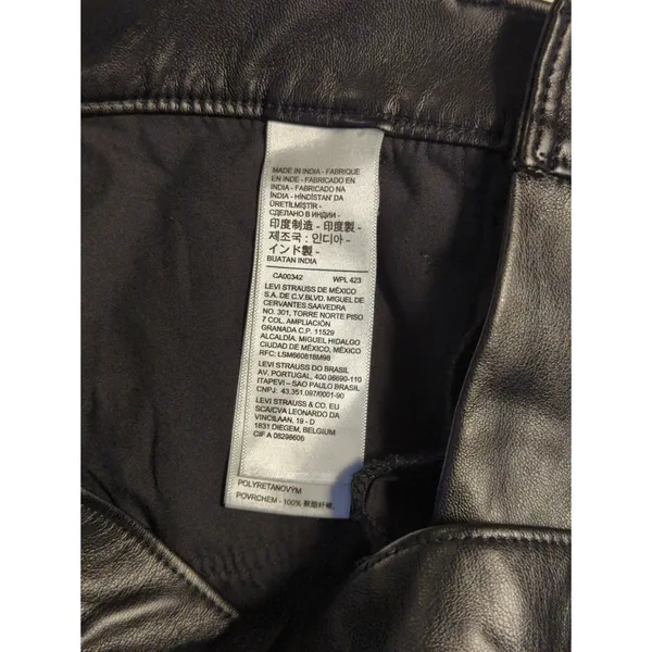 RTR Levi's Black Faux Leather Baggy Straight Pants Size 27 4 Solid black - Image 15