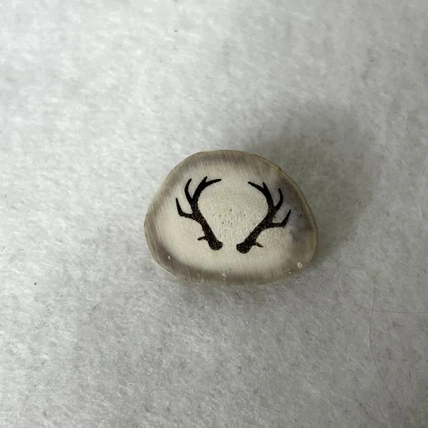 Handmade Real Deer Antler Engraved Pin - Image 2