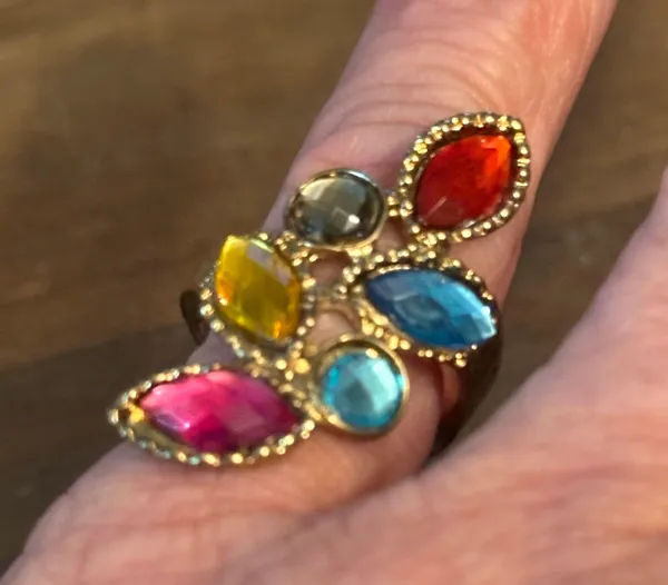 Vintage multicolor gemstone ring Gold - Image 6