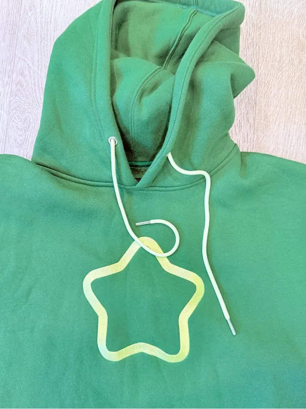 Official Sykkuno Green Sprout Hoodie Star Leaf Embroidered hoodie shirt xxl - Image 3
