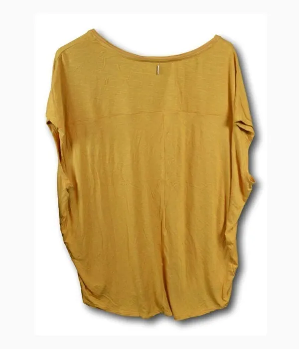 White House Black Market Jetsetter Mustard Tee XL V-Neck NWT - Image 3