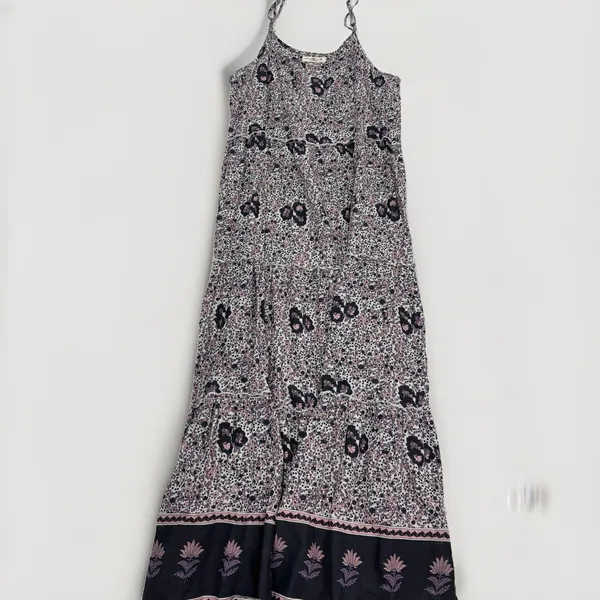 Natural Life Dress Size Medium Maxi Spaghetti Strap Lightweight Purple Floral - Image 2