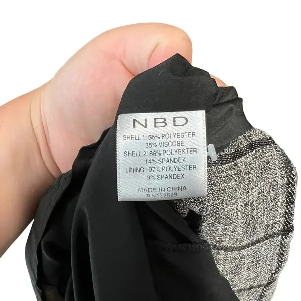 NBD‎ Bynes Mini Dress Gray Black Plaid Sleeveless Size Small - Image 13