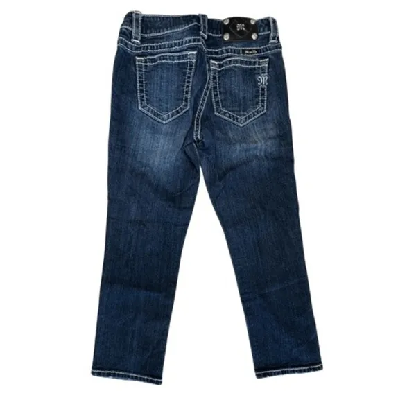 Miss Me Mid Rise Boyfriend Capri Dark Wash‎ Blue Jeans 25 Western Casual - Image 12