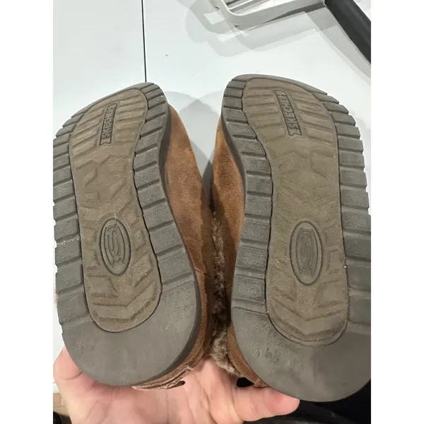 Skechers BOBS Keepsakes Ice Angel Slippers Brown Faux Fur Memory Foam Womens 8.5 - Image 5