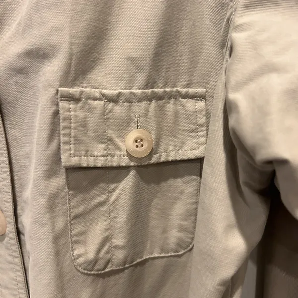 Woolrich Womens Safari Field Jacket Tan Beige Cotton Blend Belted Size Small - Image 4