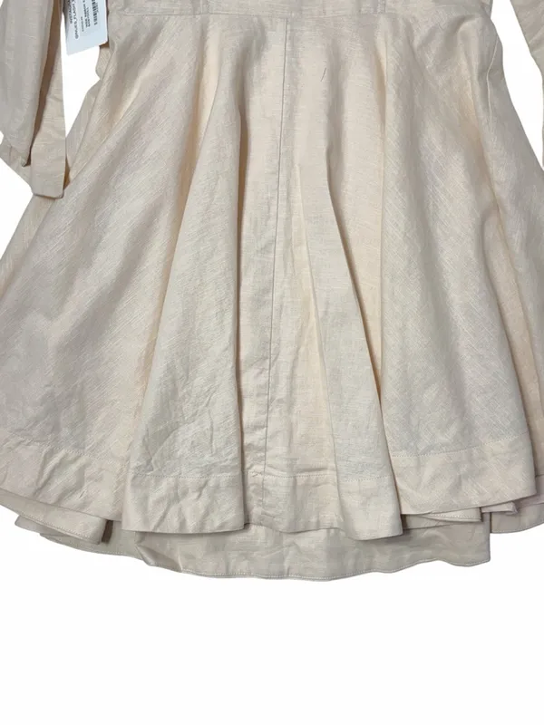 Mable Tan Beige Linen Blend A-line Mini Dress Womans S - Image 7