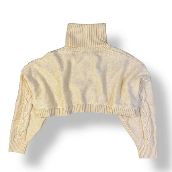 Urban Outfitters Cropped Turtleneck Sweater Womens Size L Yellow‎ - Image 6