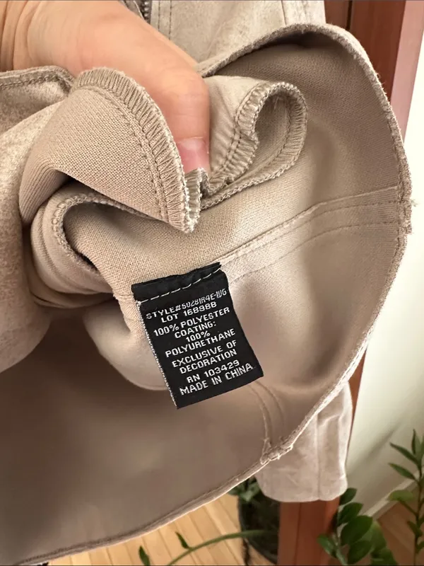 EVEREVE Marren Moto Jacket Faux Suede Biker Asymmetrical Zip Taupe Womens S - Image 5