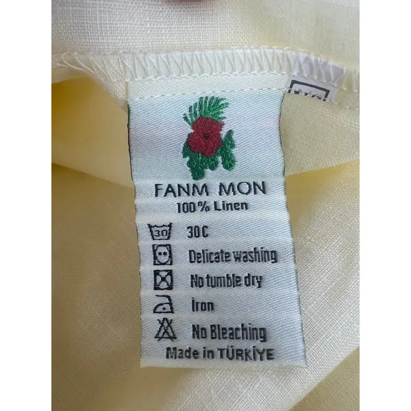 Fanm Mon NWT Ruzgar Light Yellow Embroidered Cotton Maxi Dress‎ XS - Image 15