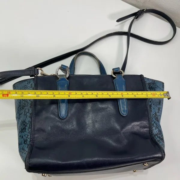Coach Crossbody Bag Blue Snake Print Leather Purse Y2K Bikercore Whimsigoth - Image 3