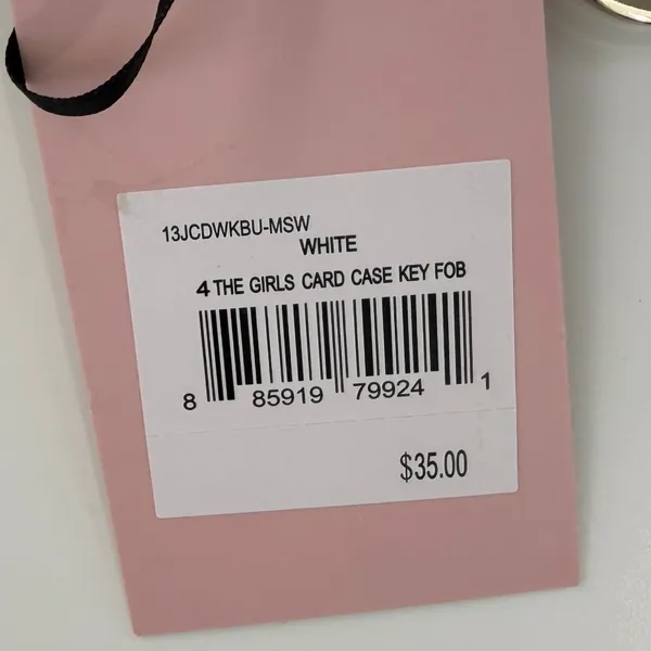 Juicy Couture White Monogram Card Case‎ Bow Heart Keychain Wallet Y2K NWT - Image 3