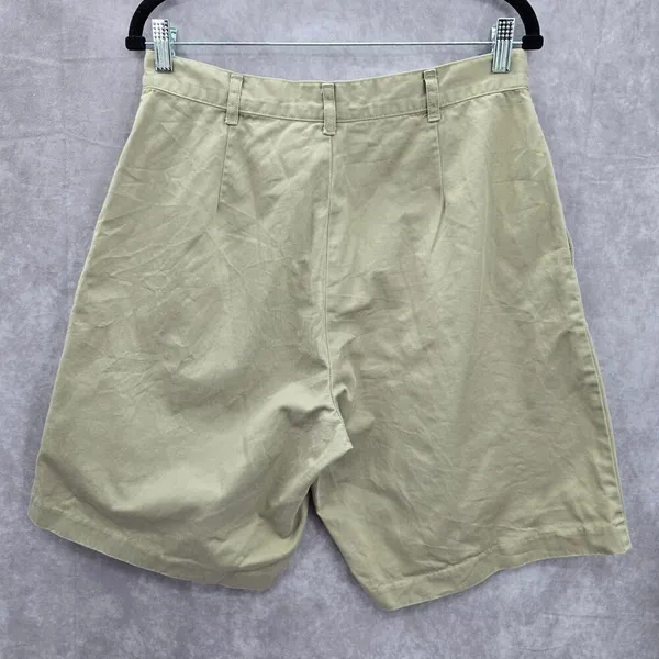 Real Comfort Tan Flat Front Bermuda Bottoms Cotton Pants Shorts‎ Plus 14 - Image 2