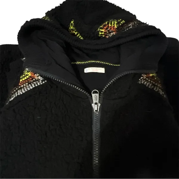 FP Movement by Free People Black Teddy Jacket with Patterned Sleeves - Image 6