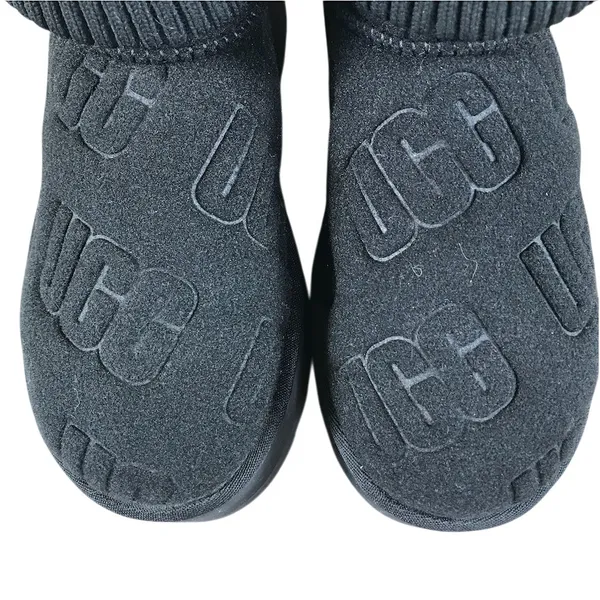 UGG Classic Mini Platform Felted Sheepskin Boots Sz 7 Black Cozy Y2K City Girl - Image 10