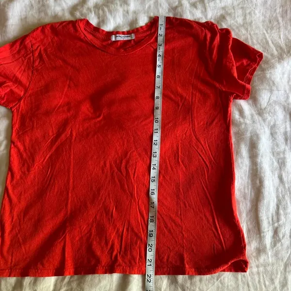 Perfectwhitetee Harley Cotton Boxy Crewneck Tee in Tomato Size Small - Image 8