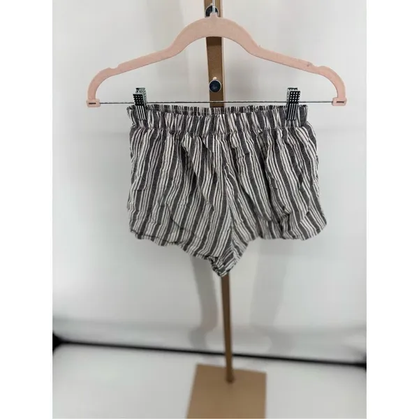 Brandy Melville Stripe Elastic Waist Cotton Shorts Small Black White - Image 6