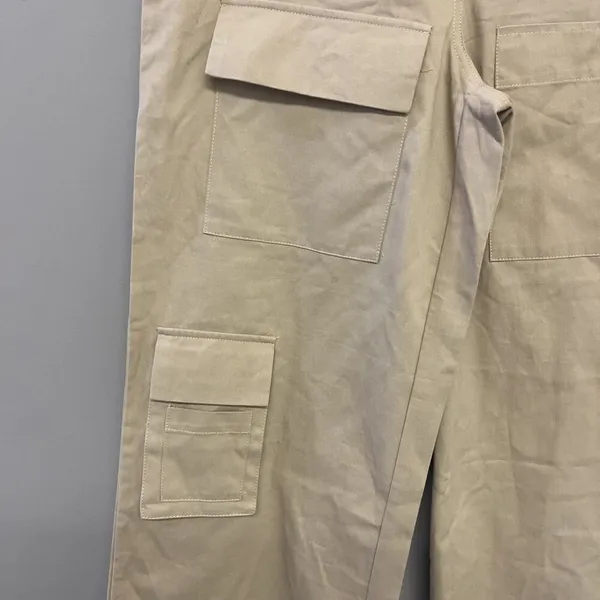 Princess Polly Women’s Beige Cepora Cargo Wide Leg Pants With Pockets- size 4 - Image 3