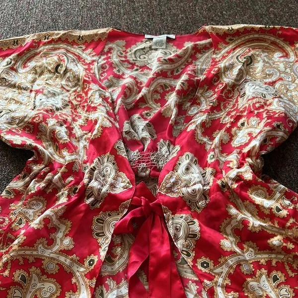 Cabi silk tie front cardigan small - Image 4