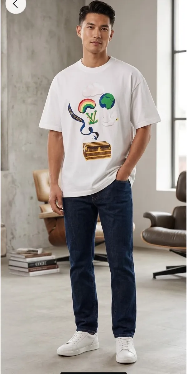 Designer T-shirt white men size M - Image 5