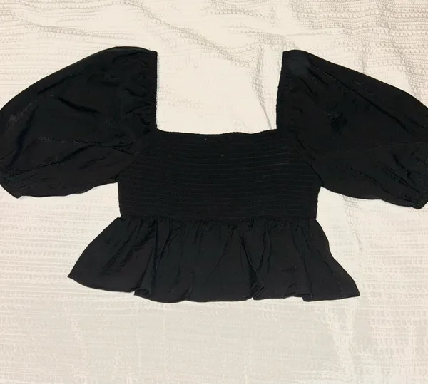 Black Doll Cropped Blouse - Image 2