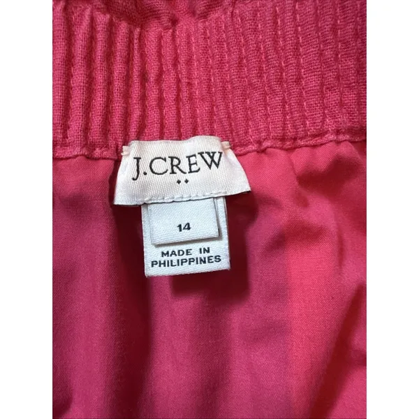 J By J.CREW Scalloped Linen Cotton Blend Pull On Mini Skirt Pink Size 14 - Image 5