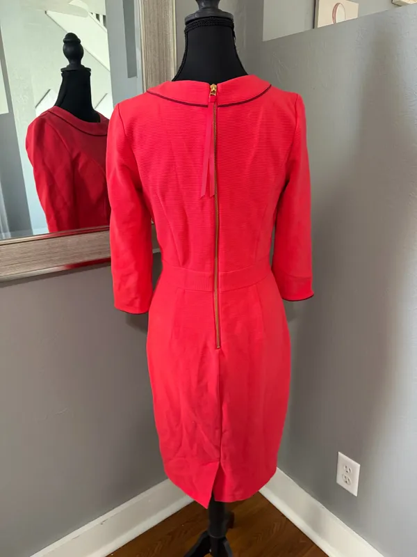Boden x Anthropologie Mia Ottoman Midi Dress Pink Textured Size 4. - Image 4