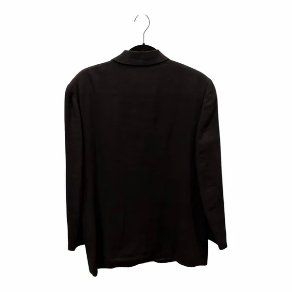Vintage 90s Express Black Blazer‎ Made in USA Linen Rayon Tailored Jacket Med - Image 2