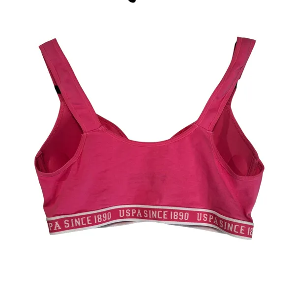 US Polo Assn‎ Pink Sports Bra Wireless Padded Logo Band Womens 1X 3PKBR4612 - Image 6