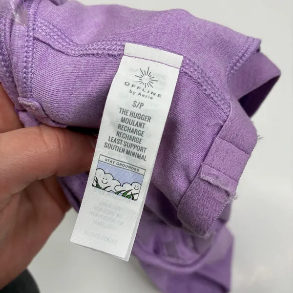 Offline by Aerie The Hugger Recharge Least Support Sports Bra Lilac Purple Small - Image 4