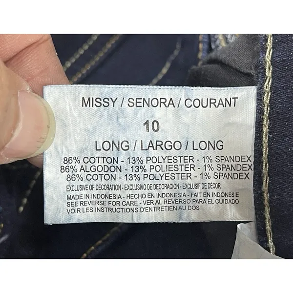Gloria Vanderbilt Women’s Dark Wash Blue Denim Straight Leg Mid Rise Jeans 10 - Image 7