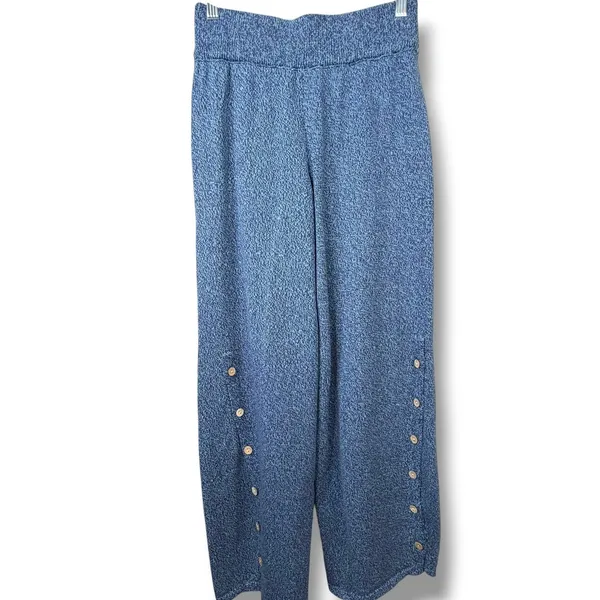 NEW Free People Free-est Blue Sea Combo Cotton Button 2 Piece Wide Leg Set XS - Image 6