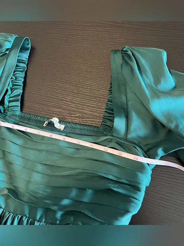 Abercrombie & Fitch Emerson Satin‎ Green Mini Dress Long Sleeve Small Tall ST - Image 10