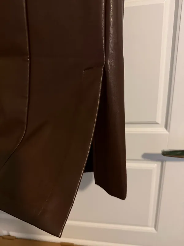 Abercrombie Faux Leather Wide-Leg Pants in Deep Brown - Image 2