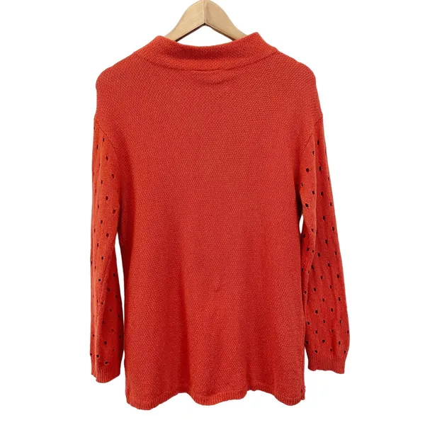 Moth Anthropologie Womens M Ceres Sweater Mockneck Burnt Orange Cottage Bohemian - Image 2