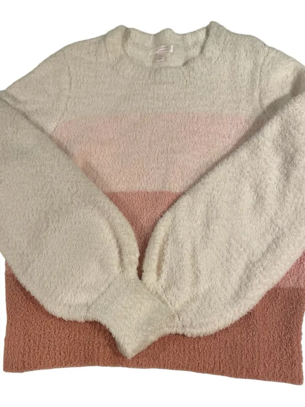 LC Lauren Conrad Striped Sweater Women’s Med Pink Tones Soft Winter Bohemian - Image 9