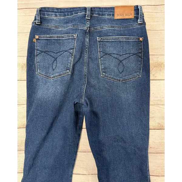 Judy Blue Women's Boot Cut Blue Denim Cotton Stretch Jeans Size 11/30 - Image 4
