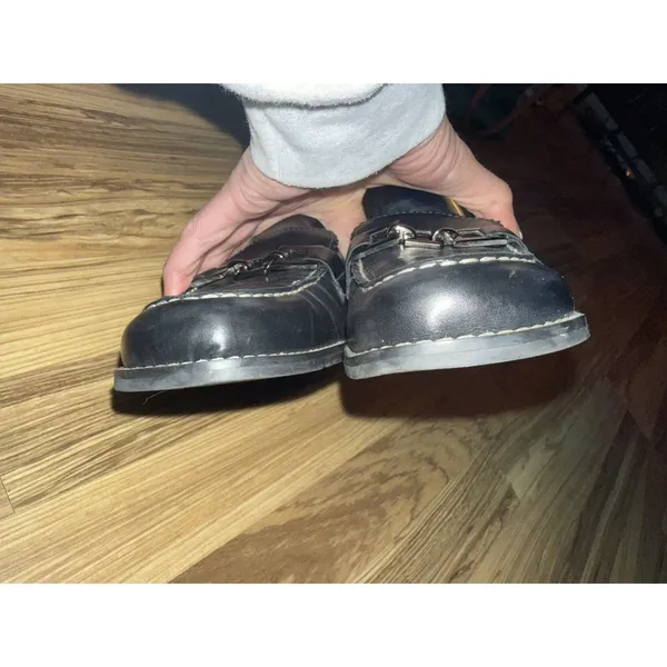 Franco Sarto 9.5 M‎ Slip-On Black Shoes Closed Toe Classic Pumps Women's - Image 6