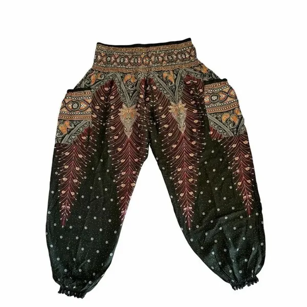 Harem Garden Rayon Aztec Tribal Festival Gypsy Bohemian Yoga Pants SZ 3XL #2591 - Image 2
