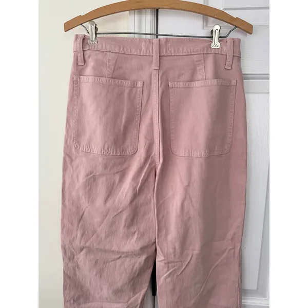 Madewell Classic Straight‎ Leg Pants Rose Pink Cotton Size 27 - Image 5