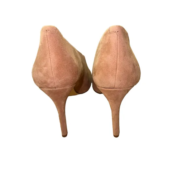 Gibson‎ Latimer Sheep Leather Open Toe Heels Tan Suede D'Orsay Pumps Size 8.5 - Image 5