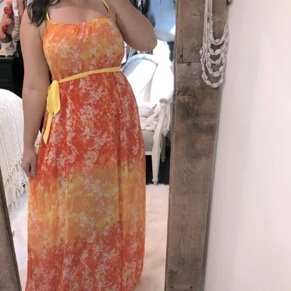 Umgee small orange & yellow maxi dress - Image 2