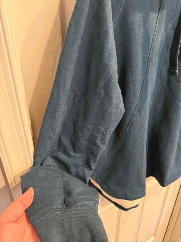 Eddie Bauer Sherpa Lined Hoodie Teal Blue Women’s Size Large Pullover - Image 2