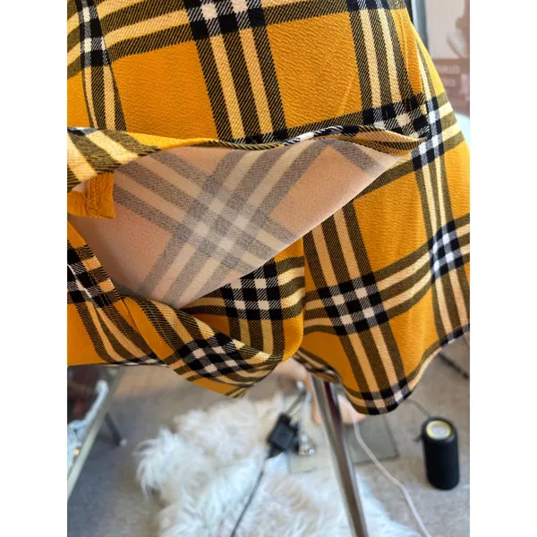 No‎ Boundaries Yellow Plaid Skort Romper O-Ring Straps Small 3-5 - Image 4