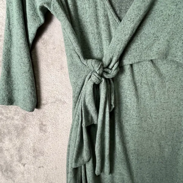 Pinkblush Mint Green Brushed Knit Wrap Fitted Nursing Dress V Neck Small‎ New - Image 2