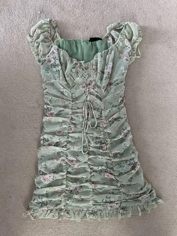 Hazel Boutique Green Floral Mini Dress - Image 2