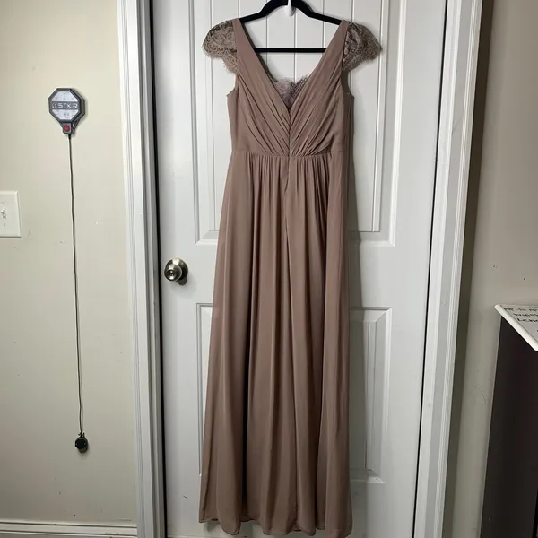 BHLDN Jenny Yoo lace mocha mousse‎ bridesmaid maxi dress size 2 wedding guest - Image 6